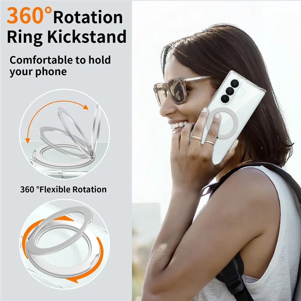 For Samsung Galaxy Z Fold8 Ultra Magnetic Case Scratch Resistant TPU + PC Phone Cover - Transparent - 3