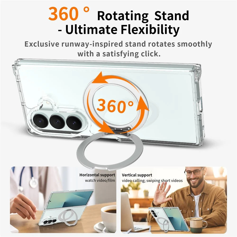 For Samsung Galaxy Z Fold8 Ultra Magnetic Case Scratch Resistant TPU + PC Phone Cover - Transparent - 4