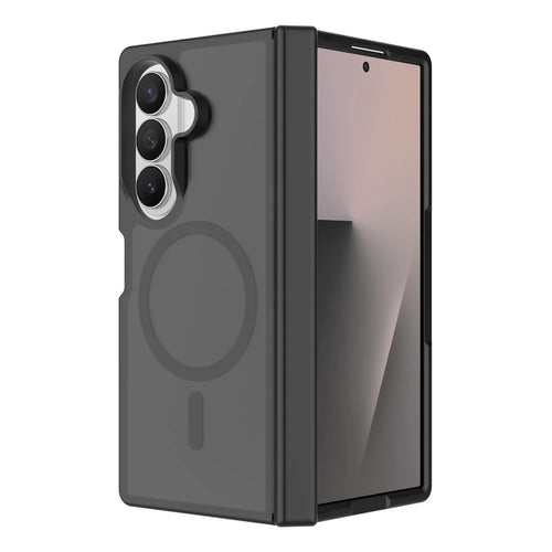 For Samsung Galaxy Z Fold 8 Ultra Magnetic Case Hinge Protection TPU + Acrylic Translucent Phone Cover with Front Frame - Black - 1