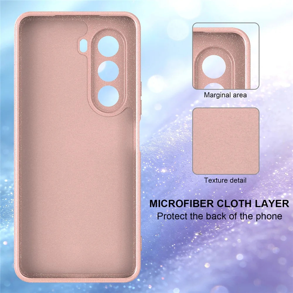 For OnePlus Nord CE6 Lite 5G  /  Realme P4x 5G Magnetic Case Glitter TPU Shockproof Phone Cover with Lanyard - Pink - 3