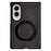 For Samsung Galaxy Z Fold8 Case with Magnetic Kickstand PU Leather Coated PC + TPU Phone Cover - Black - 1