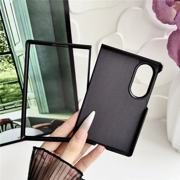For Samsung Galaxy Z Fold8 Case with Magnetic Kickstand PU Leather Coated PC + TPU Phone Cover - Black - 5
