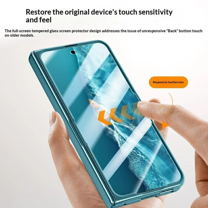For vivo X Fold6 5G Magnetic Case Kickstand Electroplated PC Phone Cover Built-In Screen Protector - Blue - 6