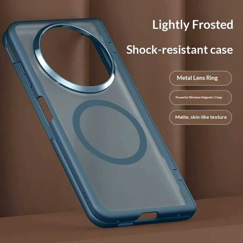 For vivo X Fold6 5G Magnetic Case PC + TPU Matte Phone Cover with Tempered Glass Screen Protector - Black - 4