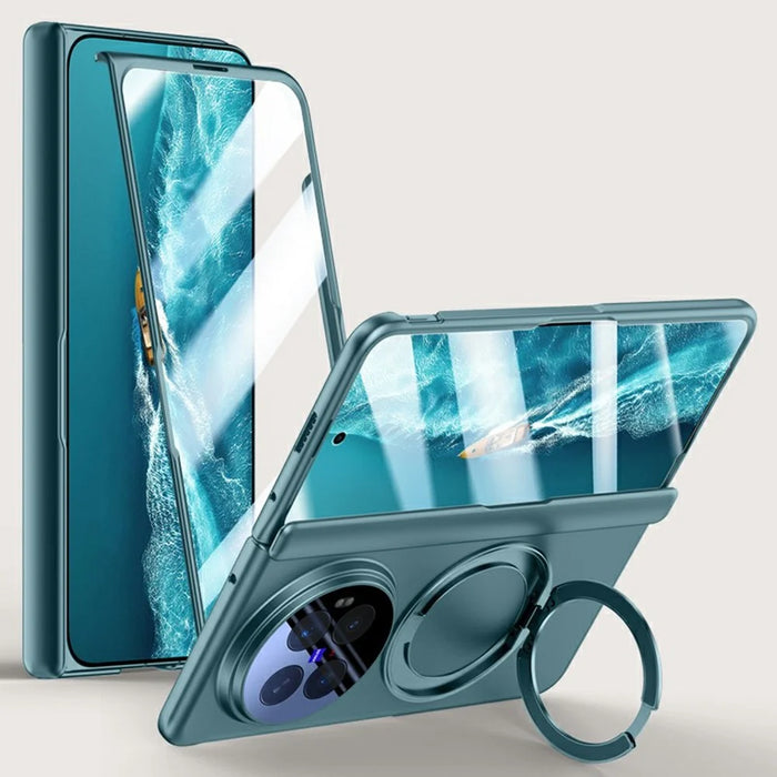 For vivo X Fold6 5G Case Kickstand Skin Touch PC Phone Cover Built-In Screen Protector - Blue - 1