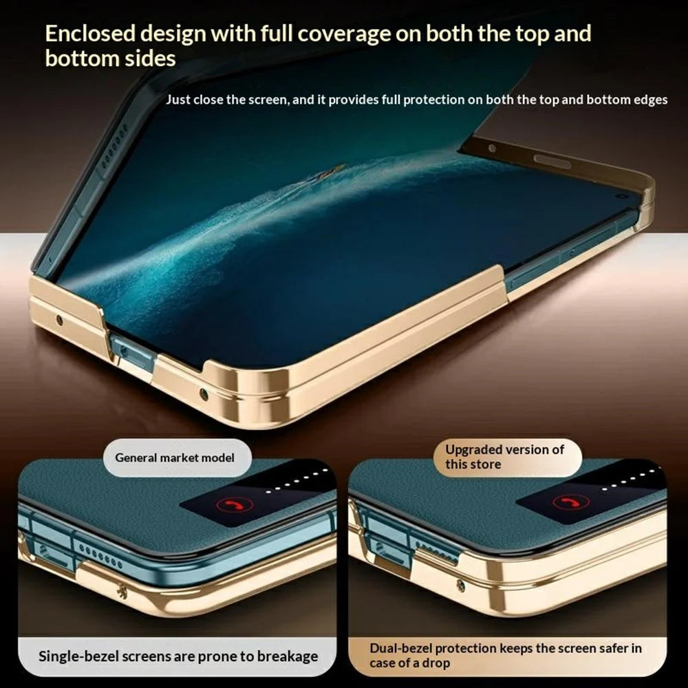 For vivo X Fold6 5G Case Smart View Window Leather Phone Cover with Metal Lens Kickstand - Black - 3