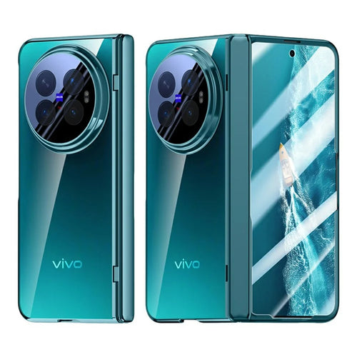 For vivo X Fold6 5G Case PC + Acrylic Phone Cover with HD Clear Screen Protector Hinge Protection - Blue - 1