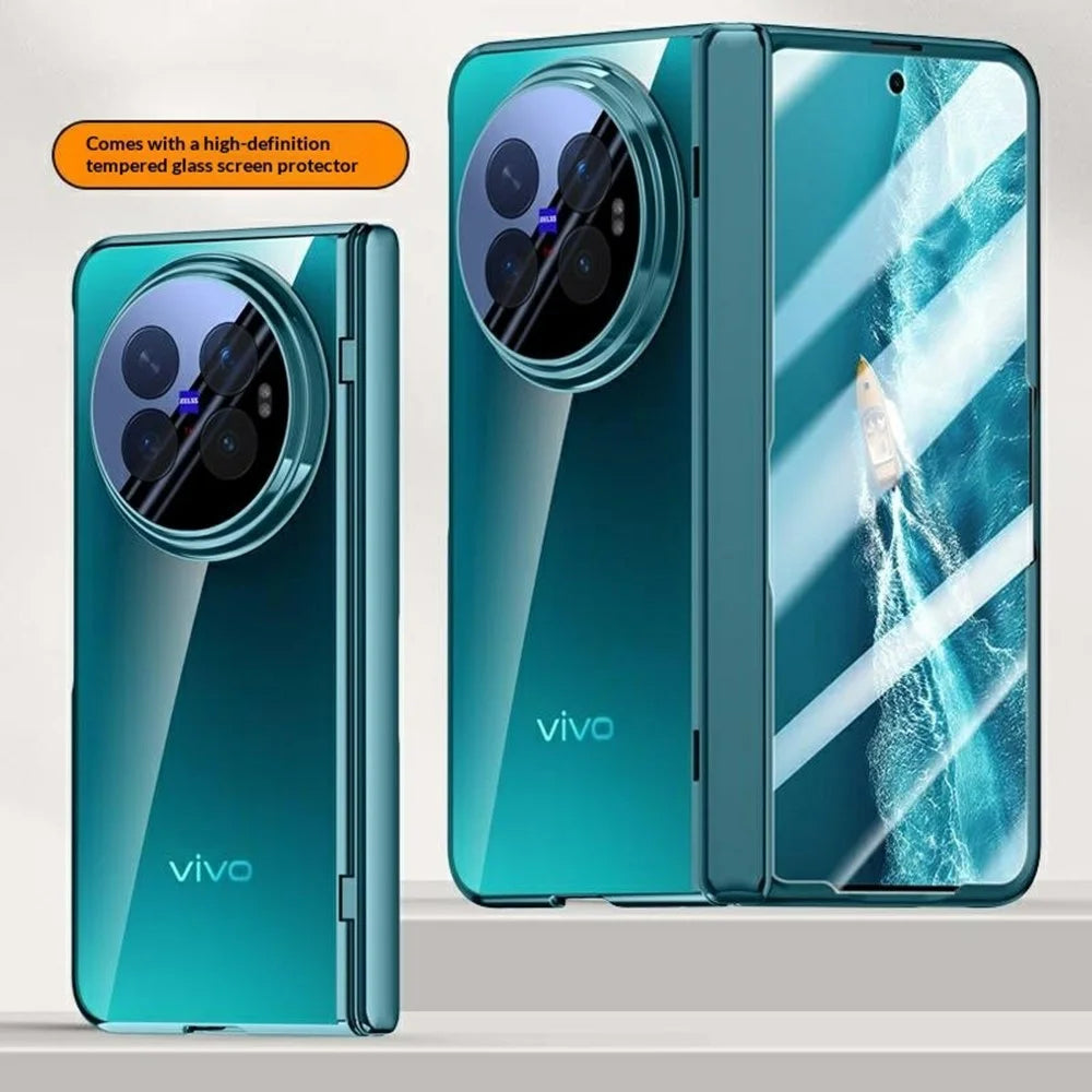 For vivo X Fold6 5G Case PC + Acrylic Phone Cover with HD Clear Screen Protector Hinge Protection - Blue - 2