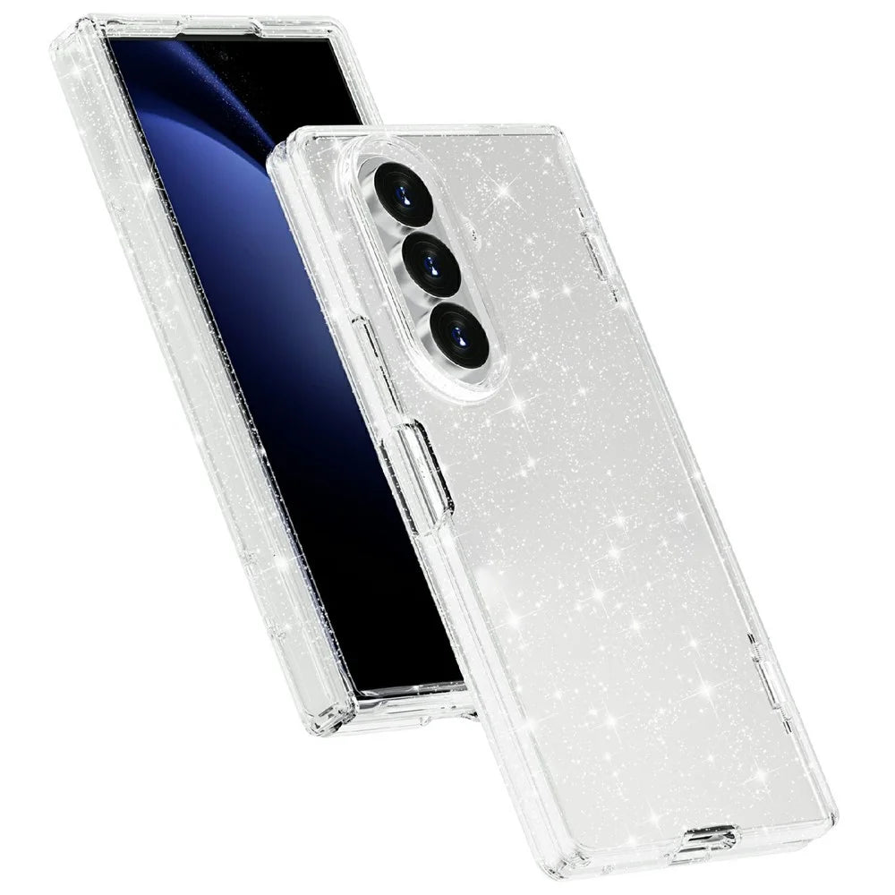 For Samsung Galaxy Z Fold8 Ultra Case Sparkly Powder Glitter Shiny Soft TPU + Hard PC Back Cover - White - 1