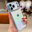 For iPhone 17 Pro Max Case Dazzling Design Electroplating Heart Pattern TPU Phone Cover - Blue - 1