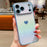 For iPhone 17 Pro Max Case Dazzling Design Electroplating Heart Pattern TPU Phone Cover - Blue - 2