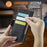 AUTSPACE for iPhone 17 Pro Max A11 Case RFID Blocking Retro Leather Cell Phone Wallet Cover - Black - 7