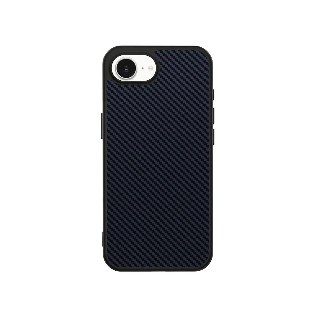 EYCASE for iPhone 16e / iPhone 17e Magnetic Case  Kevlar Series UV Printed Black Edge TPU Acrylic Phone Cover - Black Grey - 2