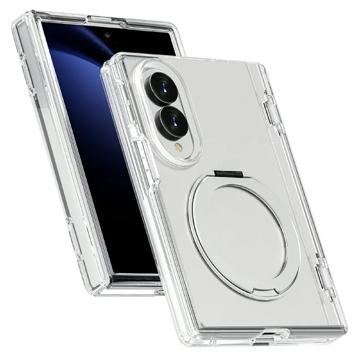 For Samsung Galaxy Z Fold8 Case Magnetic Kickstand PC + TPU Clear Phone Cover - Transparent - 2