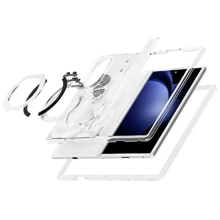 For Samsung Galaxy Z Fold8 Case Magnetic Kickstand PC + TPU Clear Phone Cover - Transparent - 5
