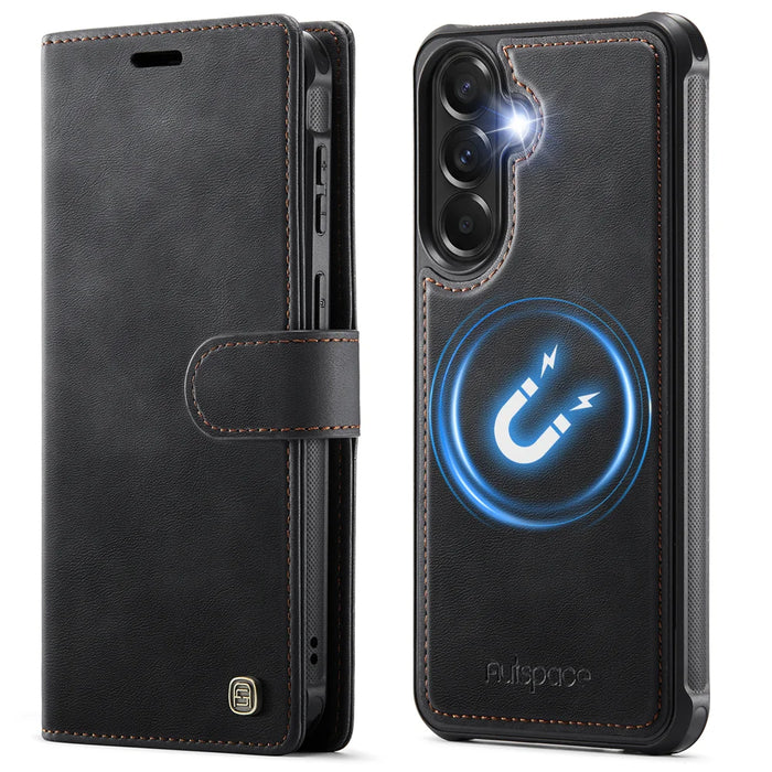 AUTSPACE for Samsung Galaxy A57 5G A05 Case Wallet Stand Detachable Leather Magnetic Phone Cover - Black - 1