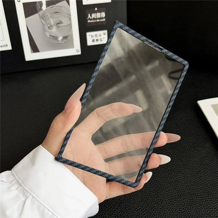 For Samsung Galaxy Z Fold8 Magnetic Case Carbon Fiber Texture PC Phone Cover with Screen Protector - Blue - 4