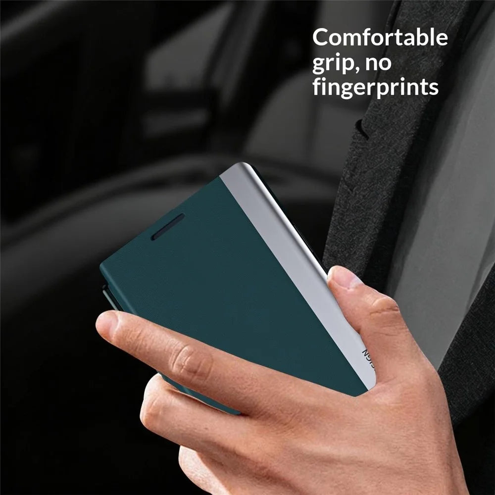 For Samsung Galaxy Z Fold8 Case Stand Shockproof Pen Slot PU + PC Phone Cover with Stylus - Green - 7