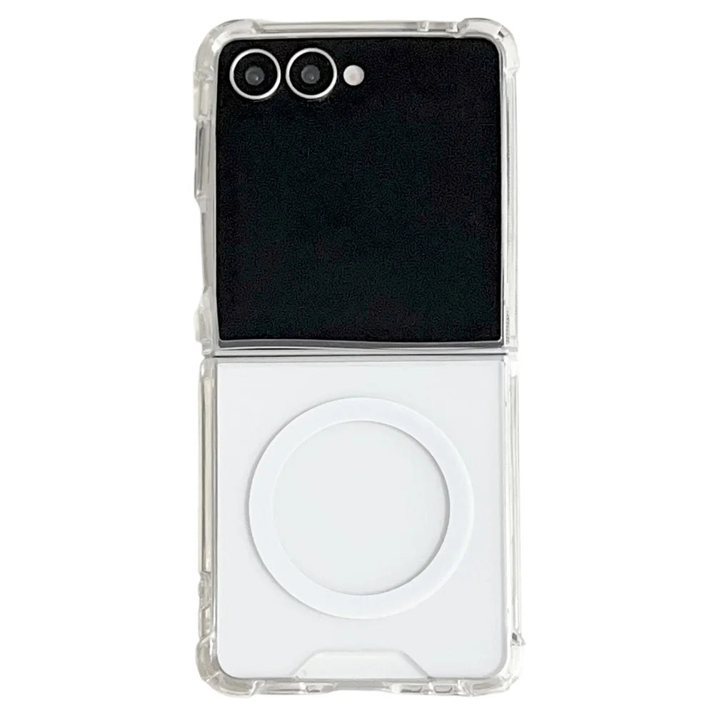 For Samsung Galaxy Z Flip8 Magnetic Case Clear Acrylic Back Phone Cover - Transparent - 1
