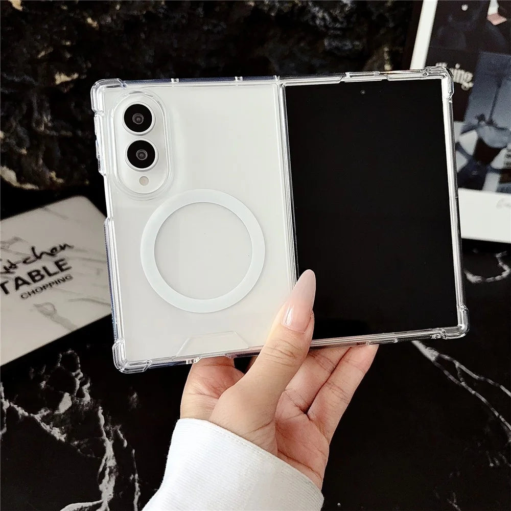 For Samsung Galaxy Z Fold8 Magnetic Case Clear Acrylic Back Phone Cover - Transparent - 2