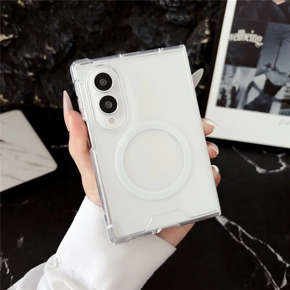 For Samsung Galaxy Z Fold8 Magnetic Case Clear Acrylic Back Phone Cover - Transparent - 3