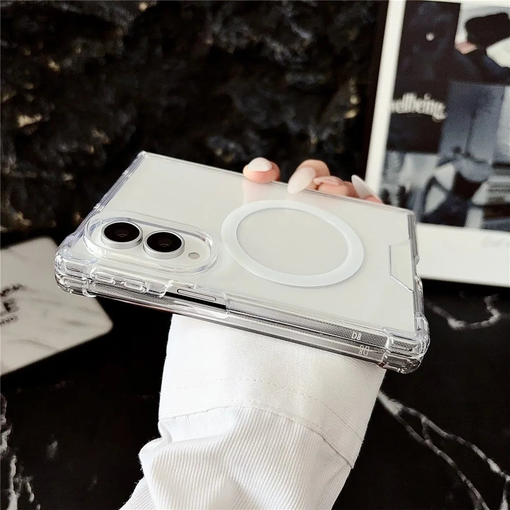 For Samsung Galaxy Z Fold8 Magnetic Case Clear Acrylic Back Phone Cover - Transparent - 6