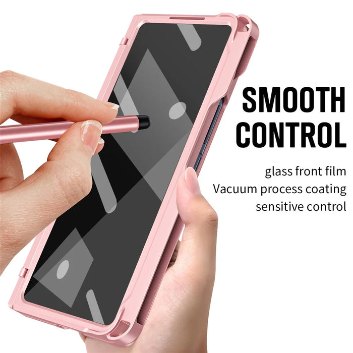 For Samsung Galaxy Z Fold8 Ultra  Case Kickstand Hard PC Phone Cover with Stylus  /  Screen Protector - Pink - 4