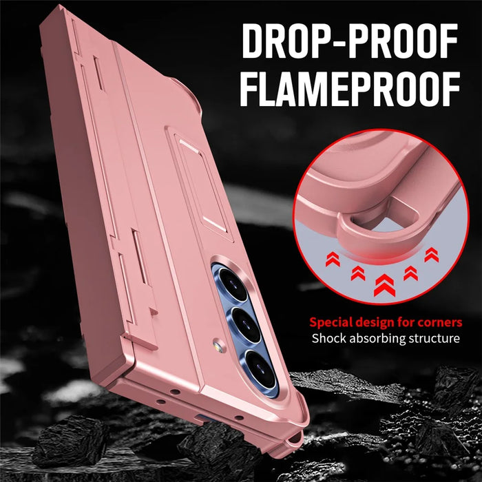 For Samsung Galaxy Z Fold8 Ultra  Case Kickstand Hard PC Phone Cover with Stylus  /  Screen Protector - Pink - 5
