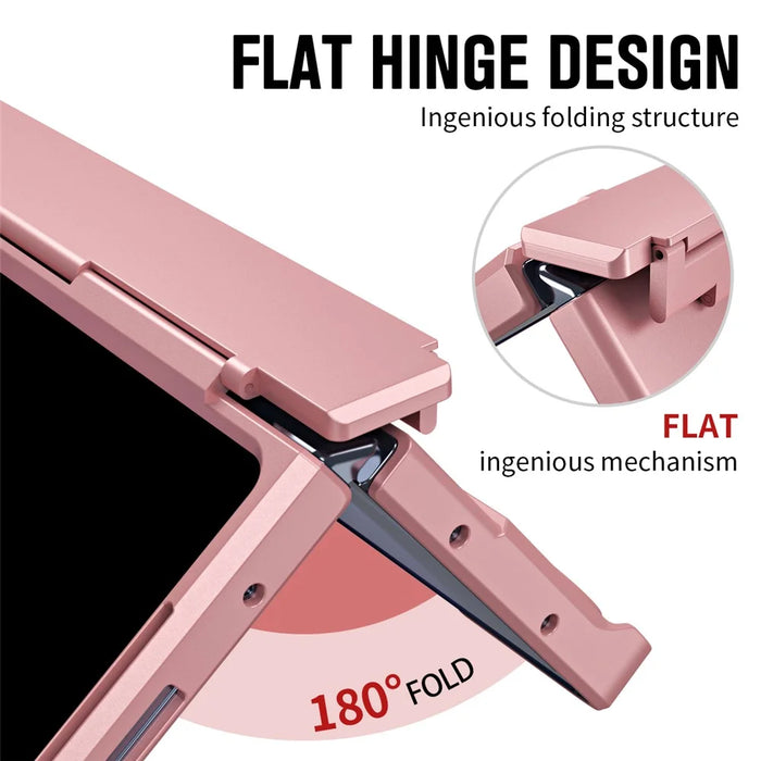 For Samsung Galaxy Z Fold8 Ultra  Case Kickstand Hard PC Phone Cover with Stylus  /  Screen Protector - Pink - 6