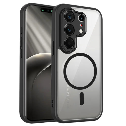 For TECNO Camon 50 Pro 4G  /  50 Pro 5G  /  50 Ultra 5G Magnetic Case Transparent PC + TPU Shockproof Skin-friendly Phone Cover - Black - 1