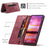 AUTSPACE for Samsung Galaxy S26 Wallet Case  A01 Leather Stand Cover with RFID Blocking Card Holder - Wine Red - 7
