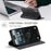 AUTSPACE for iPhone 17 Wallet Case  A01 Leather Stand Cover with RFID Blocking Card Holder - Black - 2