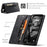 AUTSPACE for iPhone 16e / iPhone 17e Wallet Case  A01 Leather Stand Cover with RFID Blocking Card Holder - Black - 7
