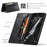 AUTSPACE for Samsung Galaxy A37 5G Wallet Case  A01 Leather Stand Cover with RFID Blocking Card Holder - Black - 7