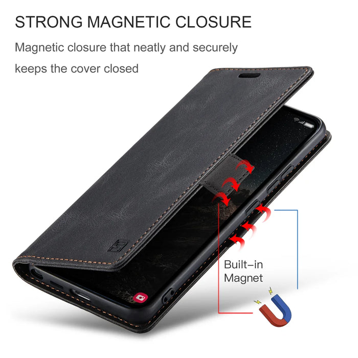 AUTSPACE for Samsung Galaxy S26 Ultra Wallet Case  A01 Leather Stand Cover with RFID Blocking Card Holder - Black - 5