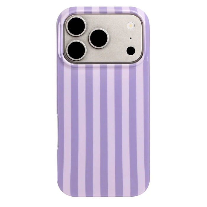For iPhone 18 Pro Max / 17 Pro Max Case IMD Stripe TPU Full Coverage Shockproof Phone Protective Cover - Purple - 2