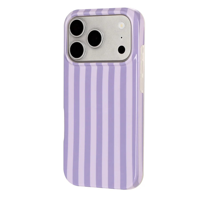 For iPhone 18 Pro Max / 17 Pro Max Case IMD Stripe TPU Full Coverage Shockproof Phone Protective Cover - Purple - 3