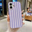 For iPhone 16 Plus Case IMD Stripe TPU Full Coverage Shockproof Phone Protective Cover - Purple - 5