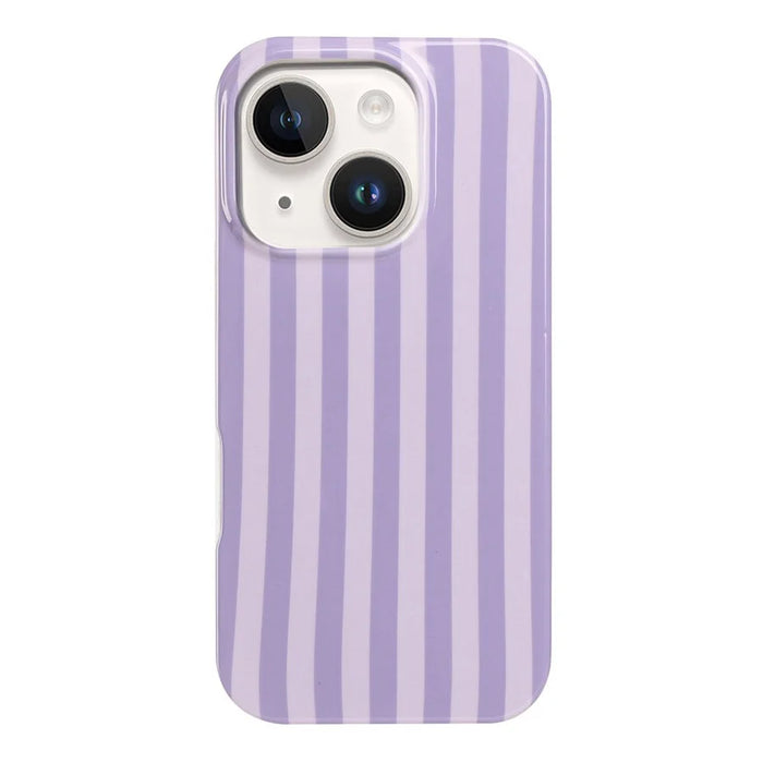 For iPhone 14 Plus / iPhone 15 Plus Case IMD Stripe TPU Full Coverage Shockproof Phone Protective Cover - Purple - 2