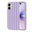 For iPhone 16 Case IMD Stripe TPU Full Coverage Shockproof Phone Protective Cover - Purple - 1