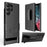 For Samsung Galaxy S23 Ultra Drop Proof Woven Texture Clip Kickstand PC + TPU Case Sliding Screen Cover Phone Protector - 1
