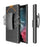 For Samsung Galaxy S23 Ultra Drop Proof Woven Texture Clip Kickstand PC + TPU Case Sliding Screen Cover Phone Protector - 2