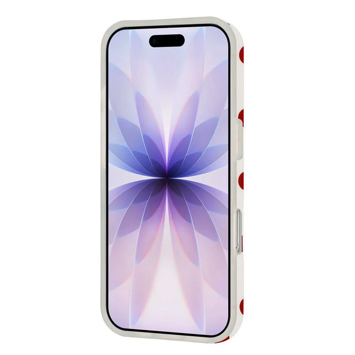 For iPhone 14 Pro Max Case Retro Polka Dot IMD TPU Full Coverage Phone Protective Cover - White - 6