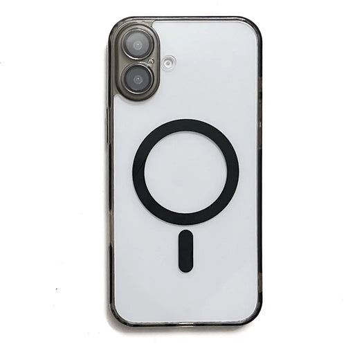 For iPhone 17 Magnetic Case Acryic + TPU Phone Cover with PET Lens Protector - Black - 1