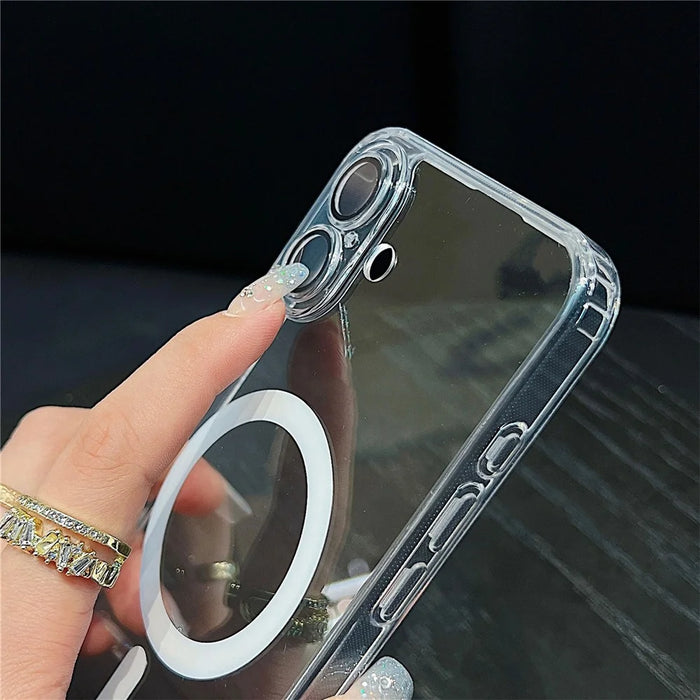 For iPhone 17 Magnetic Case Acryic + TPU Phone Cover with PET Lens Protector - Black - 7