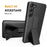 for Samsung Galaxy S23+ Bump Proof Woven Texture Clip Kickstand PC + TPU Case Sliding Screen Cover Phone Protector - 3