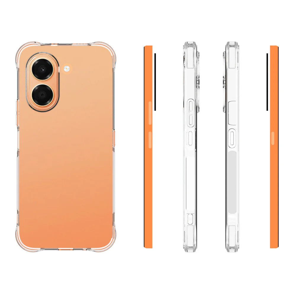 WANLONFENG for Honor X7e 4G WL2 Series TPU Case 2.0mm Phone Cover with 2Pcs Tempered Glass Films - Transparent - 6