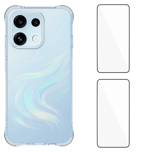 WANLONFENG for Oppo Reno16 FS 5G / Oppo Reno16 F 5G WL2 Series TPU Case 2.0mm Phone Cover with 2Pcs Tempered Glass Films - Transparent - 1