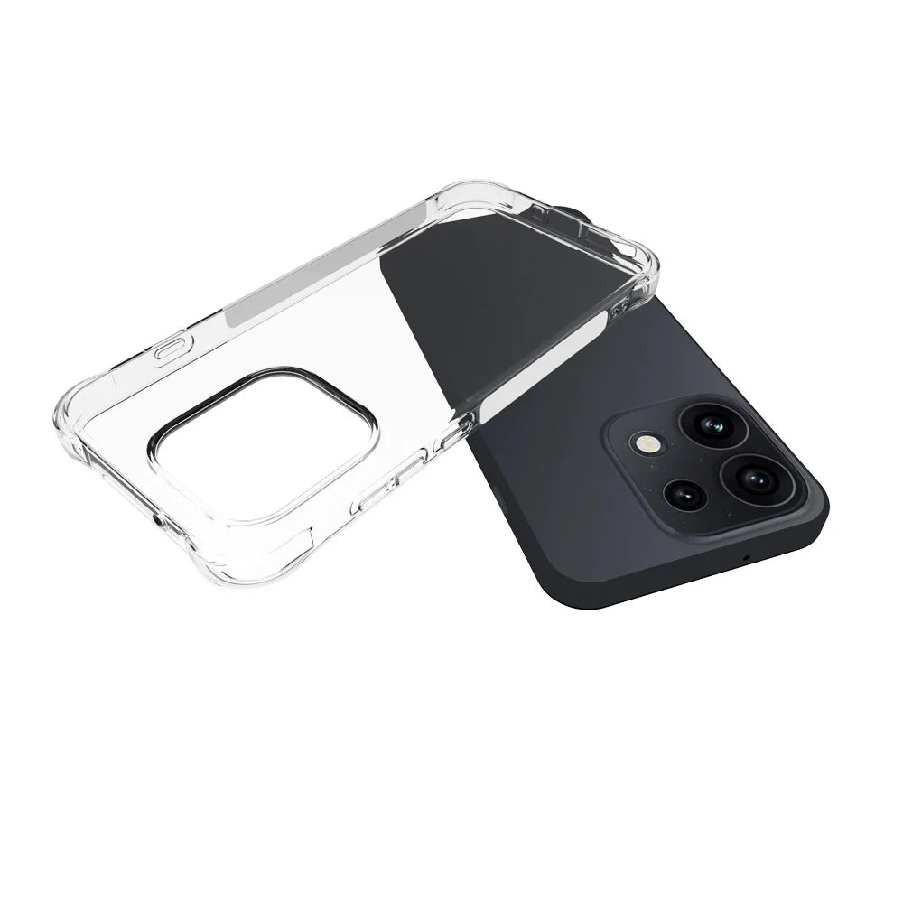WANLONFENG for Oppo Reno16 5G (Global) / Oppo Reno16 5G (China) / Oppo Reno16 Pro 5G (Global) Case with 2Pcs Tempered Glass Films  WL2 Series  2.0mm TPU Phone Cover (Big Lens Hole) - Transparent - 5