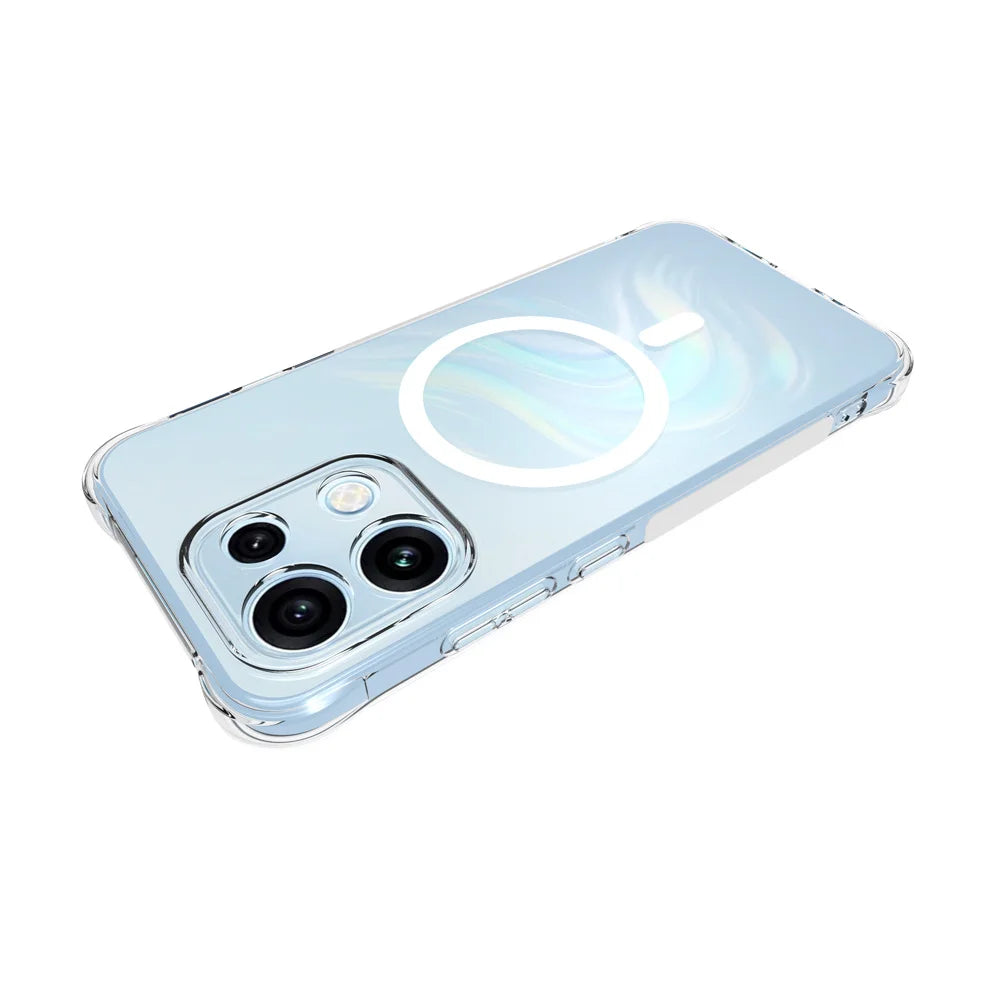 WANLONFENG for Oppo Reno16 FS 5G / Oppo Reno16 F 5G WL1 Series 2.0mm Magnetic Case Clear TPU Phone Back Cover with 2Pcs Screen Films - Transparent - 4
